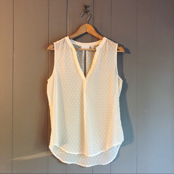 New York & Company Tops - New York & Co Ivory Sleeveless Textured Top
